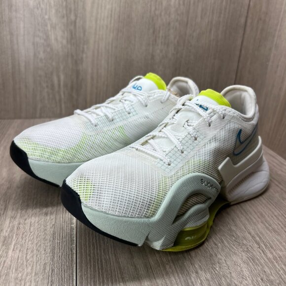 Nike Air Zoom SuperRep 3 Training Shoes Women 6.5 Lace Up DA9492-101 White Green - Picture 3 of 13